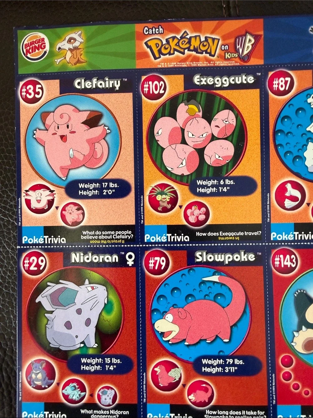 Pokémon vintage 1999